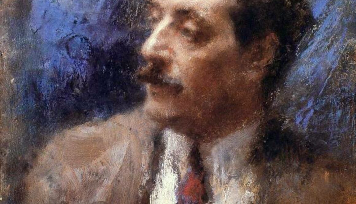 Giacomo Puccini in un ritratto di Arturo Rietti