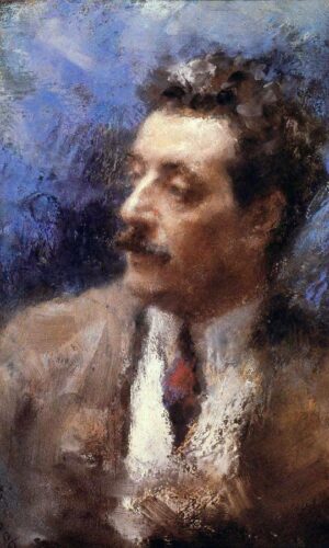 Giacomo Puccini in un ritratto di Arturo Rietti