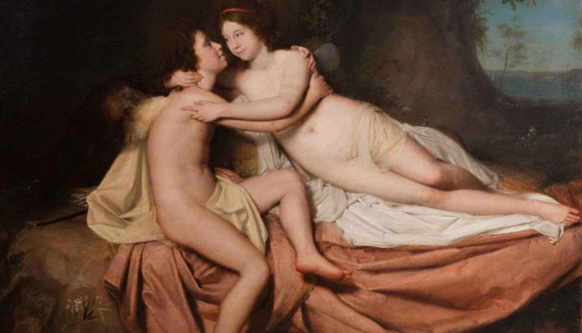 Maurizio Nobile - Domenico Pellegrini, Ritratto di Filippo e Costanza De Marinis come Amore e Psiche, 1790, olio su tela