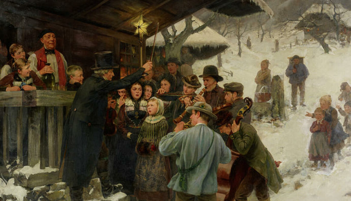 Artista Hans Bachmann-Titolo:”A Christmas Carol In Lucerne” anno 1887 -