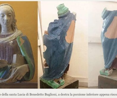 Bolsena scoperta metà inferiore di una statua di Benedetto Buglioni verrà ricomposta