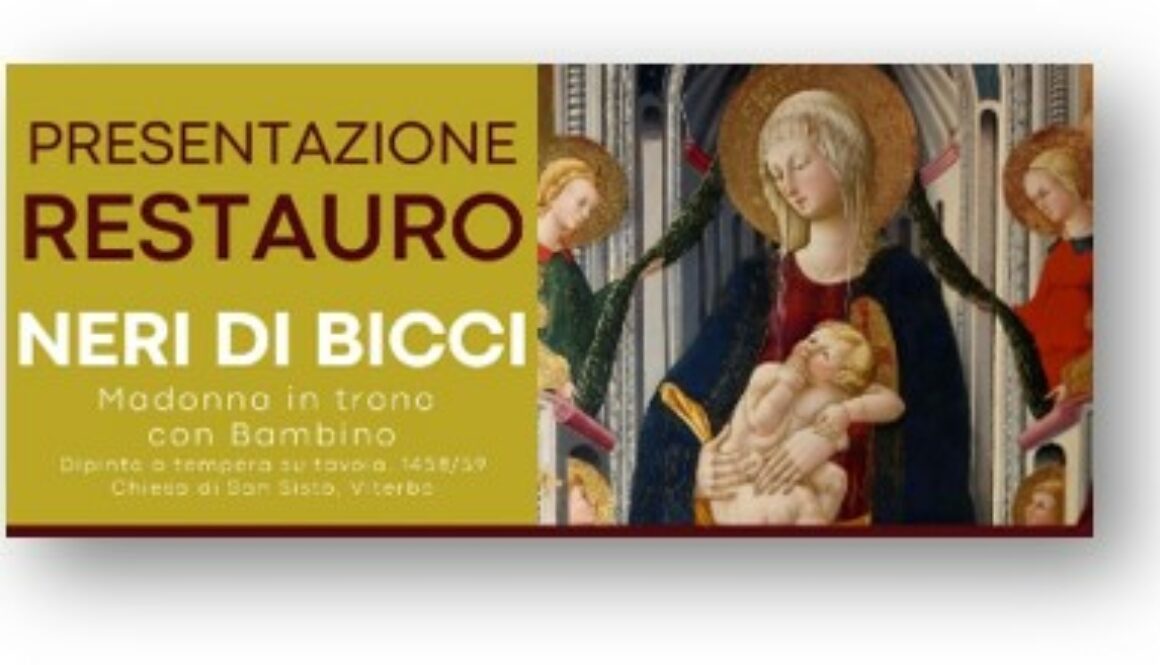 Viterbo: presentazione del restauro dell’opera di Neri di Bicci “Madonna in trono con Bambino”FONDAZIONE-CARIVIT-invito